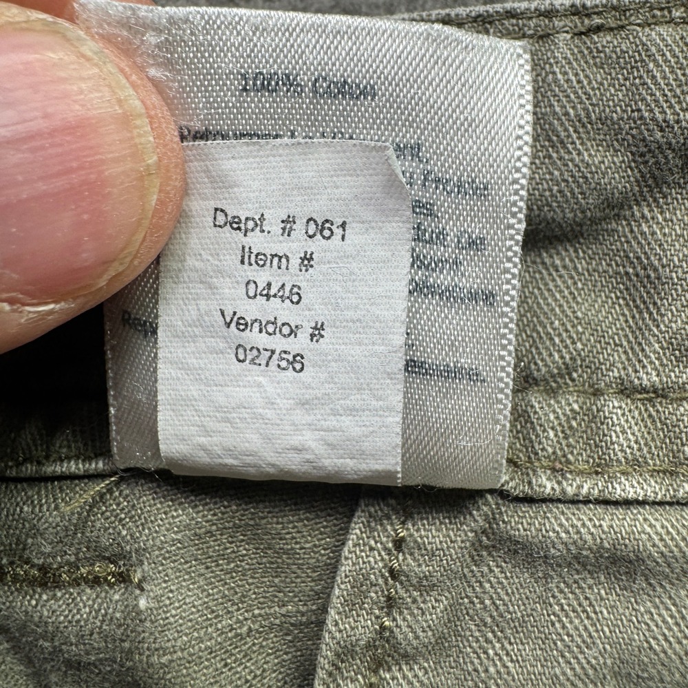 Eddie Bauer Cargo Shorts Women 16 Olive Green Cotton Hiking Outdoor Trail Pocket - Picture 10 of 11